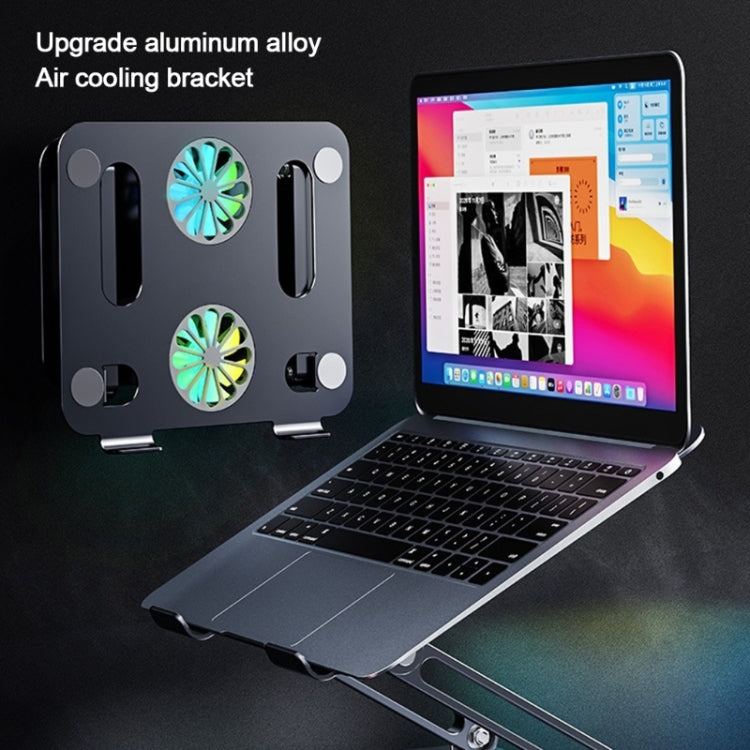 BONERUY P43F Aluminum Alloy Folding Computer Stand Notebook Cooling Stand, Colour: Gray with Type-C Cable - Cooling Pads by BONERUY | Online Shopping South Africa | PMC Jewellery | Buy Now Pay Later Mobicred