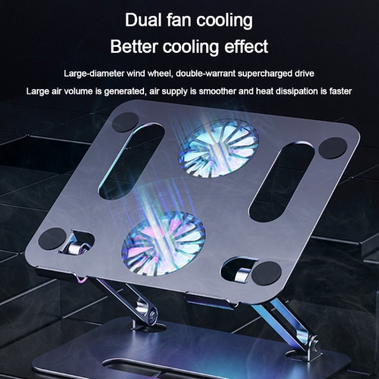 BONERUY P43F Aluminum Alloy Folding Computer Stand Notebook Cooling Stand, Colour: Gray with Type-C Cable - free shipping - PMC Jewellery - Order now!