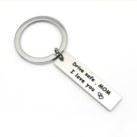 10 PCS C1010 Drive Safe Stainless Steel Tag Keychain 10x40mm(Mom) - Key Rings by PMC Jewellery | Online Shopping South Africa | PMC Jewellery | Buy Now Pay Later Mobicred