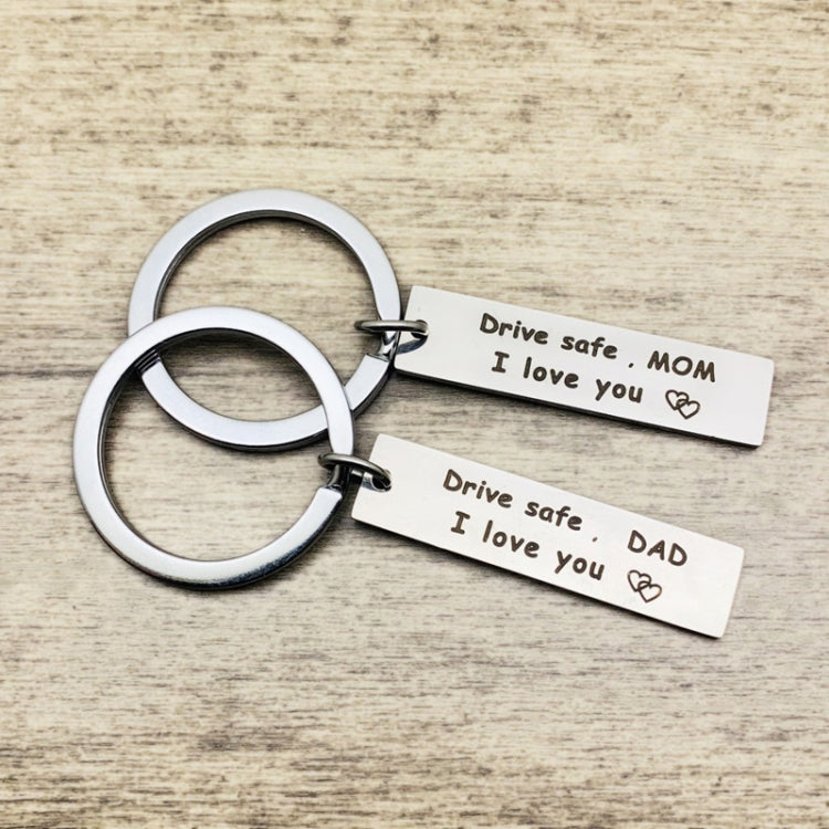 10 PCS C1010 Drive Safe Stainless Steel Tag Keychain 10x40mm(Aunt) - Key Rings by PMC TechLife | Online Shopping South Africa | PMC TechLife | Buy Now Pay Later Mobicred