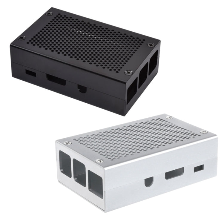 Aluminum Alloy Shell Grid Cooling Box For Raspberry Pi 3 Model B Pi 2/B + Silver with Fan - Raspberry Pi Accessories by PMC TechLife | Online Shopping South Africa | PMC TechLife | Buy Now Pay Later Mobicred