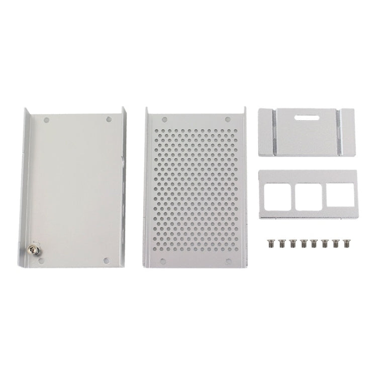 Aluminum Alloy Shell Grid Cooling Box For Raspberry Pi 3 Model B Pi 2/B + Silver with Fan - Raspberry Pi Accessories by PMC TechLife | Online Shopping South Africa | PMC TechLife | Buy Now Pay Later Mobicred