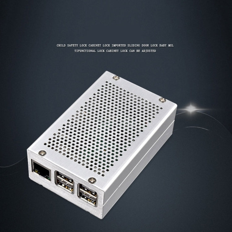 Aluminum Alloy Shell Grid Cooling Box For Raspberry Pi 3 Model B Pi 2/B + Silver with Fan - Raspberry Pi Accessories by PMC TechLife | Online Shopping South Africa | PMC TechLife | Buy Now Pay Later Mobicred