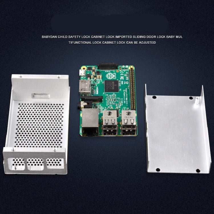 Aluminum Alloy Shell Grid Cooling Box For Raspberry Pi 3 Model B Pi 2/B + Silver with Fan - Raspberry Pi Accessories by PMC TechLife | Online Shopping South Africa | PMC TechLife | Buy Now Pay Later Mobicred