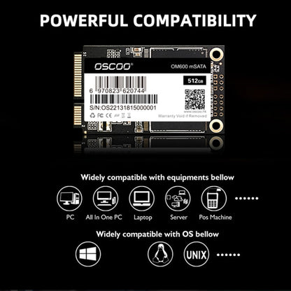 OSCOO OM600 MSATA Computer Solid State Drive, Capacity: 256GB - Solid State Drives by OSCOO | Online Shopping South Africa | PMC Jewellery | Buy Now Pay Later Mobicred