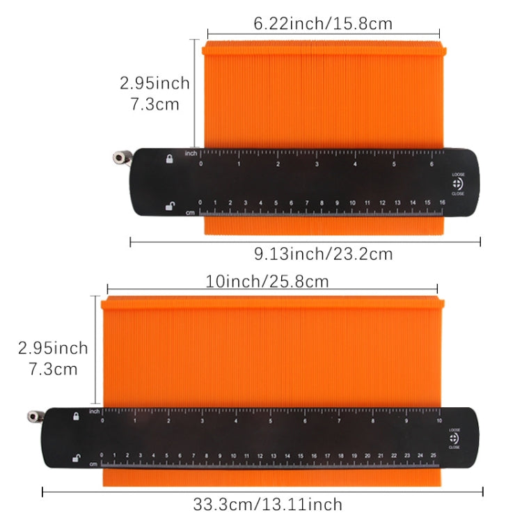 10 inch+Straight Ruler+Pencil+Screwdriver Metal Profile Regular Utensils Contour With Lock - Measuring Tools by PMC Jewellery | Online Shopping South Africa | PMC Jewellery | Buy Now Pay Later Mobicred