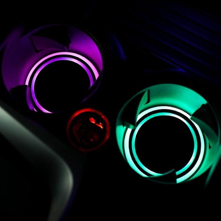 1 Pair 68mm LED Smart Light-Emitting Coaster Light Car Cup Slot Atmosphere Light(Beverage) - Car Drink Holders by PMC TechLife | Online Shopping South Africa | PMC TechLife | Buy Now Pay Later Mobicred