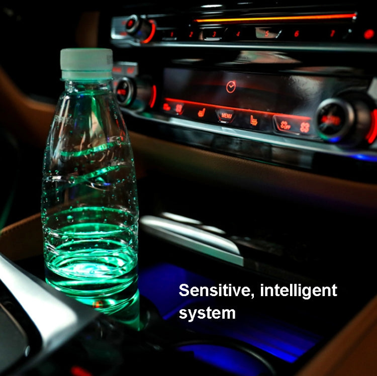 1 Pair 68mm LED Smart Light-Emitting Coaster Light Car Cup Slot Atmosphere Light(Brick) - Car Drink Holders by PMC TechLife | Online Shopping South Africa | PMC TechLife | Buy Now Pay Later Mobicred