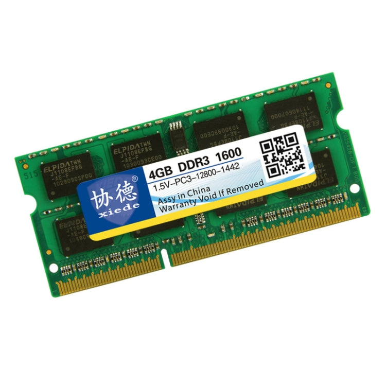 XIEDE X046 DDR3 NB 1600 Full Compatibility Notebook RAMs, Memory Capacity: 4GB - RAMs by XIEDE | Online Shopping South Africa | PMC Jewellery | Buy Now Pay Later Mobicred