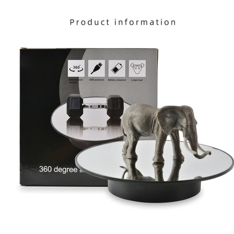 25cm USB Power Rotating Display Stand Video Shooting Props Turntable(Black Mirror) -  by PMC TechLife | Online Shopping South Africa | PMC TechLife | Buy Now Pay Later Mobicred