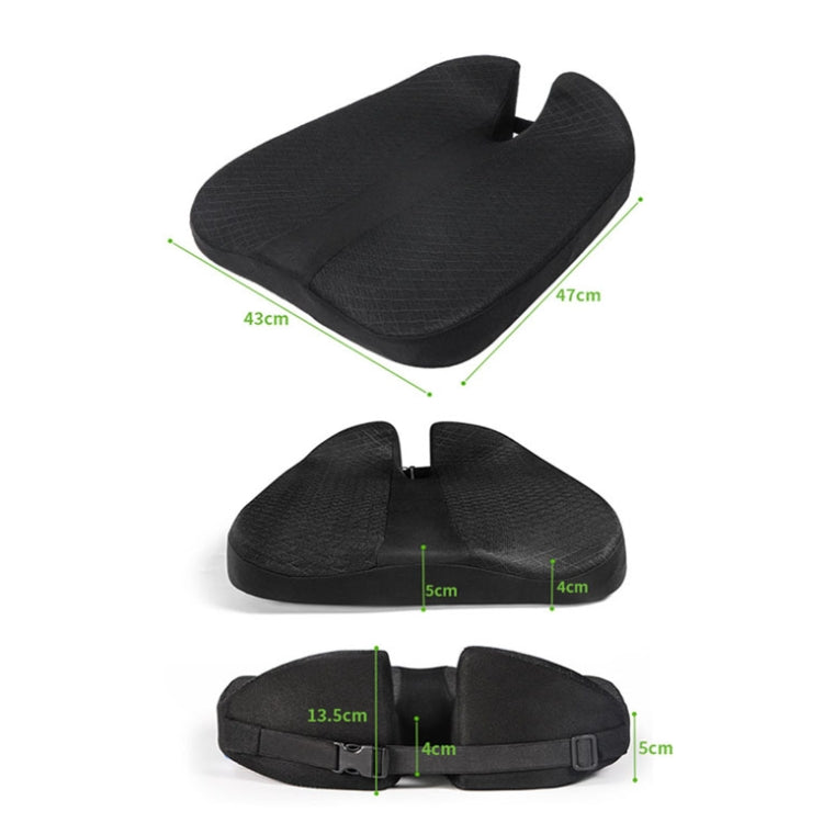 QFC060 V-shaped Car Memory Foam Non-slip Seat Cushion(Black) - Seat Accessories by PMC Jewellery | Online Shopping South Africa | PMC Jewellery | Buy Now Pay Later Mobicred