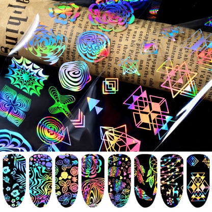 FABIYAN 8Pieces/Set Laser Starry Heat Transfer Printing Nail Sticker(SKU000655) - Nail Stickers by FABIYAN | Online Shopping South Africa | PMC Jewellery | Buy Now Pay Later Mobicred