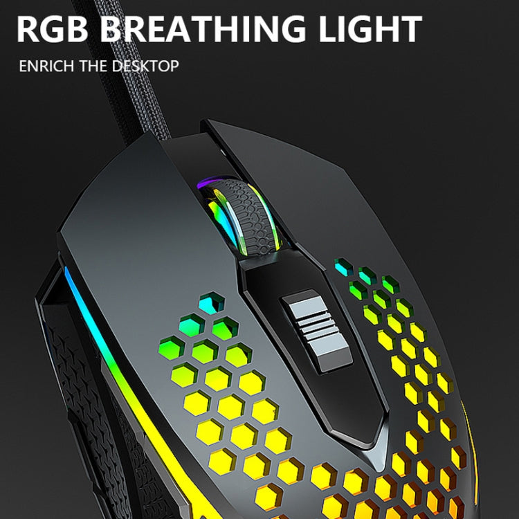 LEAVEN S50 6Keys Macro Definition Programmable RGB Lighted Gaming Wired Mouse, Cable Length: 1.5m(Black) - Wired Mice by LEAVEN | Online Shopping South Africa | PMC Jewellery | Buy Now Pay Later Mobicred