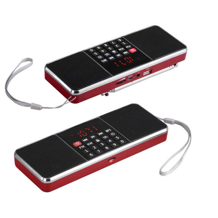 L-288AM  Bluetooth Dual Speaker Radio MP3 Player Support TF Card/U Disk with LED Display(Red) - Radio Player by PMC TechLife | Online Shopping South Africa | PMC TechLife | Buy Now Pay Later Mobicred