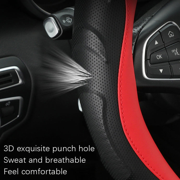 Leather Carbon Fiber Stitching Car Steering Wheel Set, Diameter: 38cm(Black Yellow D Shape) - Steering Wheel Accessories by PMC TechLife | Online Shopping South Africa | PMC TechLife | Buy Now Pay Later Mobicred