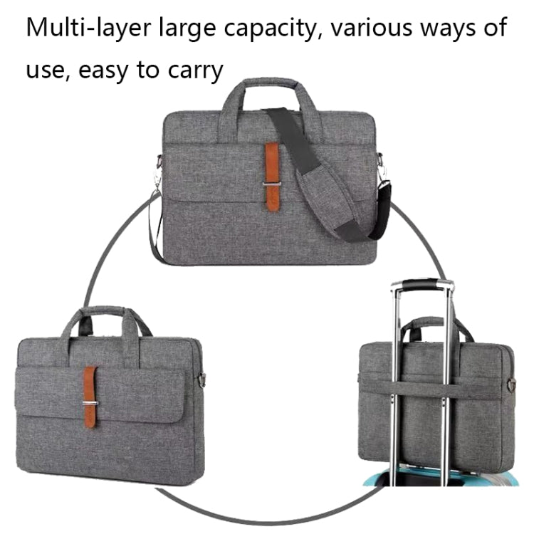 Multifunctional Wear-resistant Shoulder Handheld Laptop Bag, Size: 15 - 15.6 inch(Gray) - 15 inch by PMC Jewellery | Online Shopping South Africa | PMC Jewellery | Buy Now Pay Later Mobicred