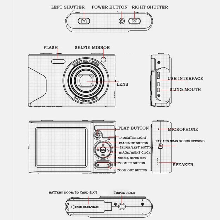 C8 4K  2.7-inch LCD Screen HD Digital Camera Retro Camera,Version: 30W Standard Version  White - Video Cameras by PMC Jewellery | Online Shopping South Africa | PMC Jewellery | Buy Now Pay Later Mobicred