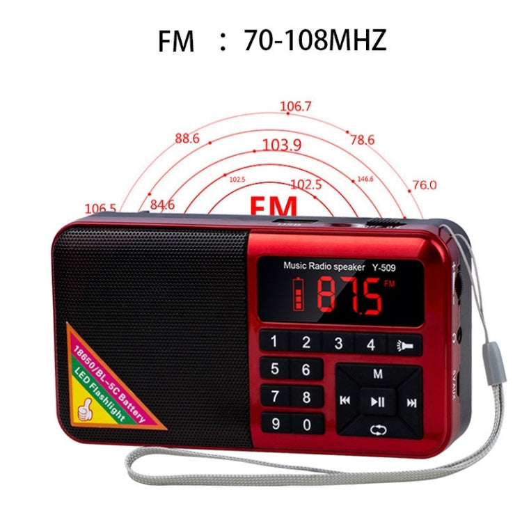 Bluetooth Card Radio Digital FM Player, Specifications: Y-509FM (No Solar Panel)(Gold) - Radio Player by PMC TechLife | Online Shopping South Africa | PMC TechLife | Buy Now Pay Later Mobicred