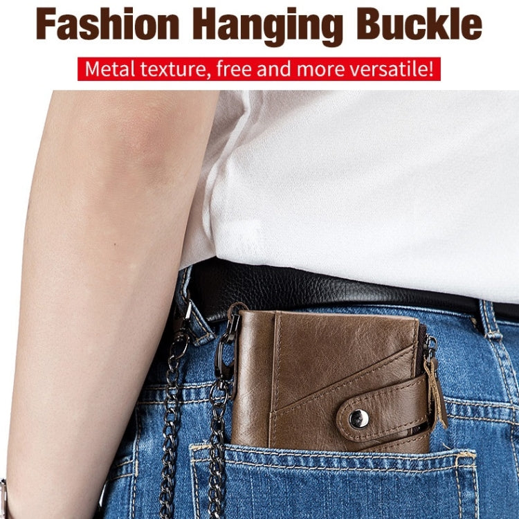 BULL CAPTAIN  Leather Three-fold Zipper Wallet For Men(Brown) - free shipping - PMc TechLife - Order now!