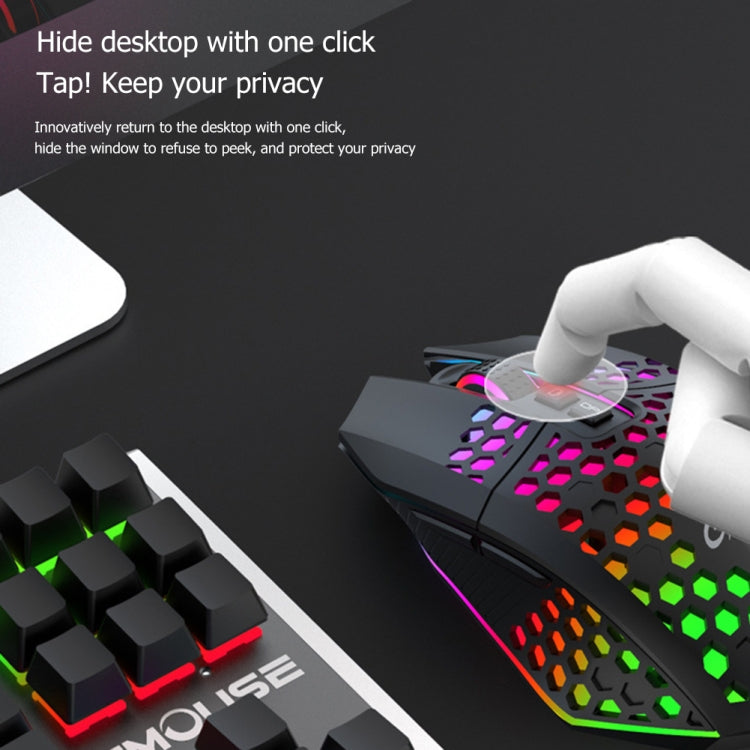 FMOUSE  X801 8 Keys 1600DPI Hollow Luminous Gaming  Office Mouse,Style: White Wireless Rechargeable - Wireless Mice by FMOUSE | Online Shopping South Africa | PMC Jewellery | Buy Now Pay Later Mobicred