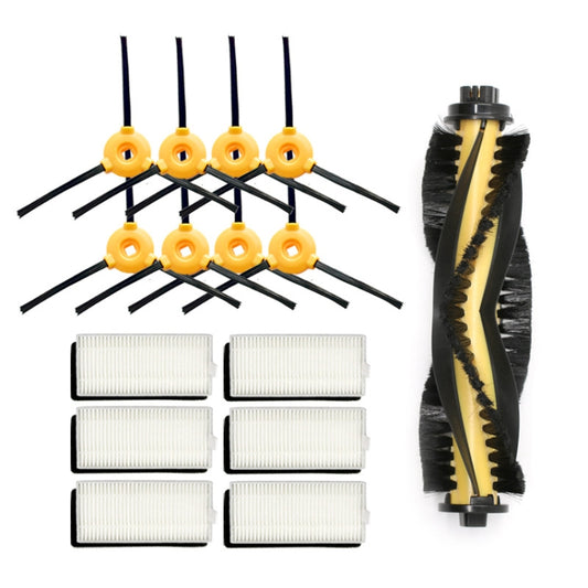 For ECOVACS  N79S / DN620 / 500 4pairs Side Brushes+ 6pcs Filters+Roller Brush - For ECOVACS Accessories by PMC Jewellery | Online Shopping South Africa | PMC Jewellery | Buy Now Pay Later Mobicred