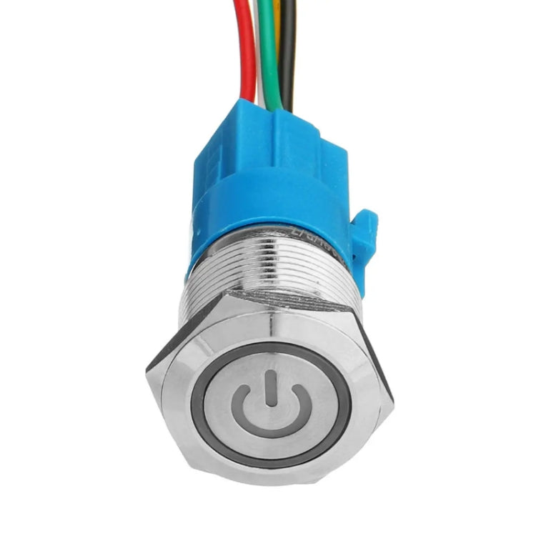 2 PCS 19mm Car Modified Metal Waterproof Button Flat Switch With Light, Color: Self-lock Green Light - Electrical Instruments by PMC TechLife | Online Shopping South Africa | PMC TechLife | Buy Now Pay Later Mobicred
