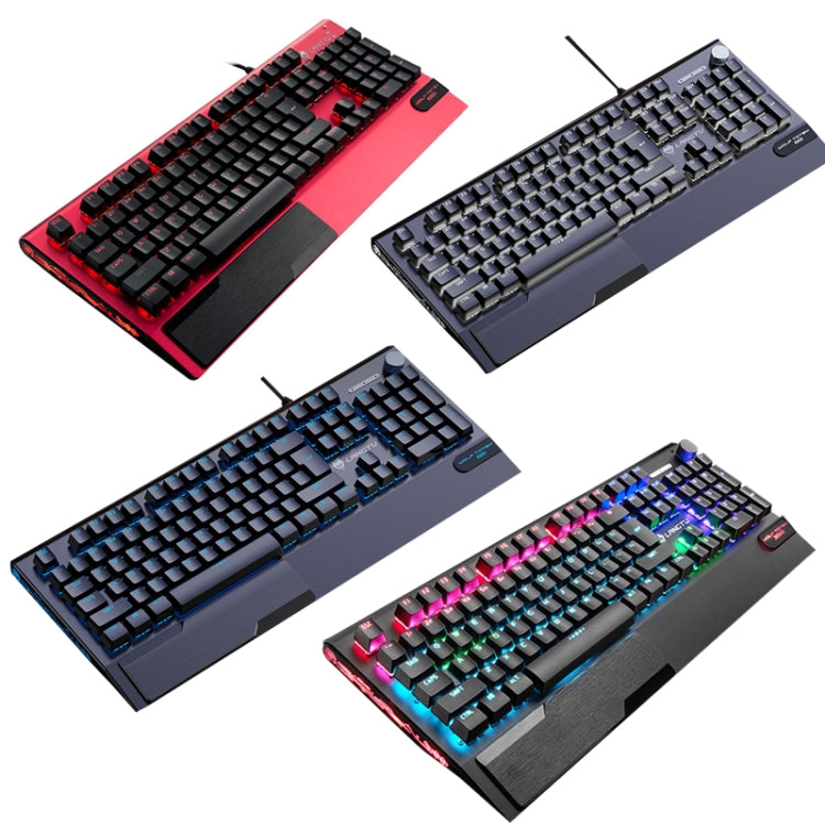 LANGTU K1000 104 Keys Luminous Wired Keyboard, Cable Length: 1.5m(Black Black Shaft Ice Blue Light) - free shipping - PMC Jewellery - Order now!