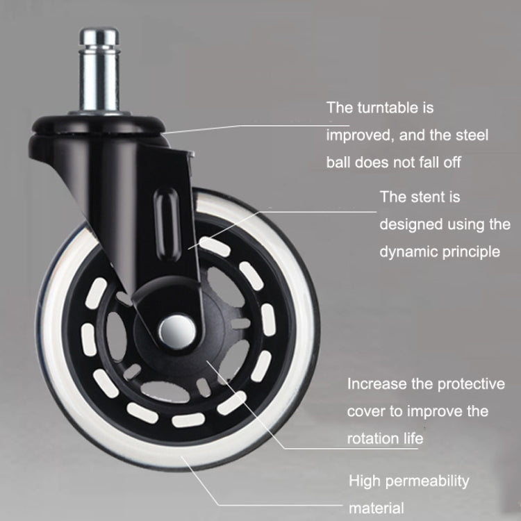 Furniture PU Universal Plug Caster Office Chair Mute Wheel, Size: 2 Inch - Furniture Accessories by PMC TechLife | Online Shopping South Africa | PMC TechLife