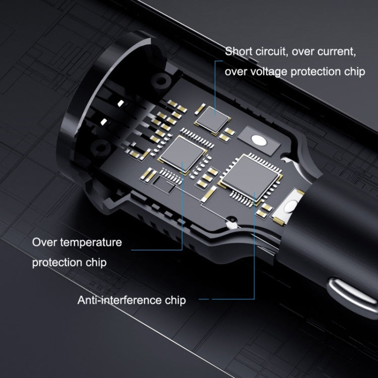 2PCS JY-032 USB Plug Digital Display Fast Charge Car Charger, Style: 3.5A + QC3.0(Mini Right Bend) - Cables & Connectors by PMC Jewellery | Online Shopping South Africa | PMC Jewellery | Buy Now Pay Later Mobicred