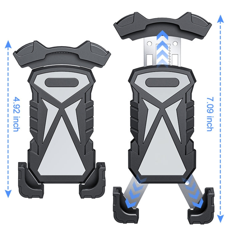 L101+M011 Outdoor Cycling Mechanical Locking Phone Holder(Black) - Holders by PMC TechLife | Online Shopping South Africa | PMC TechLife | Buy Now Pay Later Mobicred