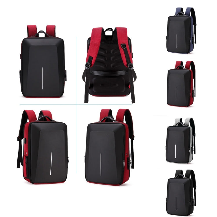 Hard Shell Backpack Alloy Frame Anti-Theft Computer Bag For Men, Color: 8003 Red - Backpack by PMC Jewellery | Online Shopping South Africa | PMC Jewellery | Buy Now Pay Later Mobicred