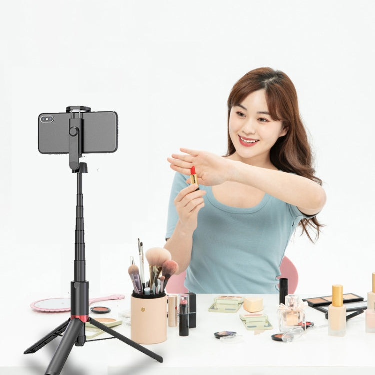 AB403 Live Broadcast Landing Integrated Telescopic Mobile Phone Triangle Bracket(Black Red) - Selfie Sticks by PMC TechLife | Online Shopping South Africa | PMC TechLife | Buy Now Pay Later Mobicred
