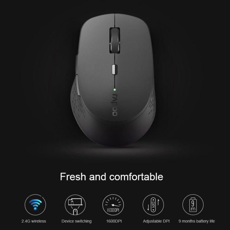 Rapoo M300G 1600DPI 3 Keys Laptop Office Silent Wireless Bluetooth Mouse(Light Gray) - Wireless Mice by Rapoo | Online Shopping South Africa | PMC Jewellery | Buy Now Pay Later Mobicred