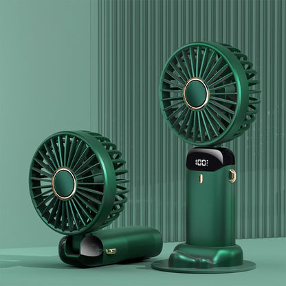 USB Handheld Digital Display Folding Aromatherapy Fan, Battery Capacity: 5000mAh(N15 Dark Green) - Electric Fans by PMC Jewellery | Online Shopping South Africa | PMC Jewellery | Buy Now Pay Later Mobicred