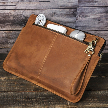 CONTACTS FAMILY Leather Laptop Sleeve For Macbook Pro 14.2 Inch(Coffee) - 14.1 inch by CONTACTS FAMILY | Online Shopping South Africa | PMC Jewellery | Buy Now Pay Later Mobicred