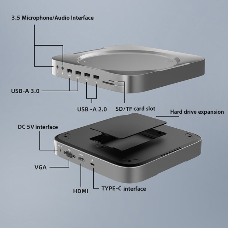 Rocketek MM483 For Mac Mini Docking Station With Hard Disk Enclosure - USB HUB by Rocketek | Online Shopping South Africa | PMC Jewellery | Buy Now Pay Later Mobicred