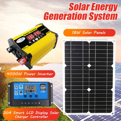 Saga Generation 2 Home Solar Generator Inverter+30A Controller+18W 12V Solar Panel, Specification: Yellow 12V To 220V - Modified Square Wave by PMC Jewellery | Online Shopping South Africa | PMC Jewellery | Buy Now Pay Later Mobicred