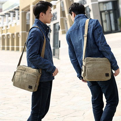 RuYiHuang Men Vintage Canvas Versatile Single-Shoulder Bag(Black) - Single-shoulder Bags by RuYiHuang | Online Shopping South Africa | PMC Jewellery