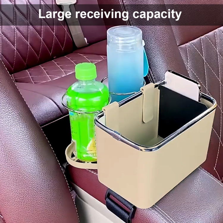 Car Paper Box Hanging Armrest Box Storage Box Cup Holder(Beige Double Cup) - Tissue Boxes by PMC TechLife | Online Shopping South Africa | PMC TechLife