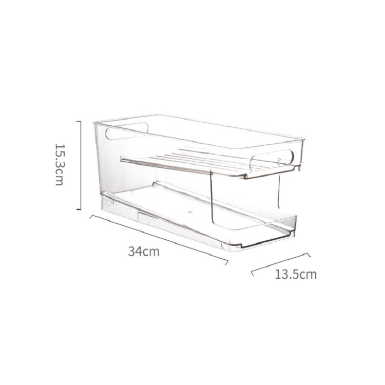 Transparent 2 Layer Automatic Roll-off Cans Beverage Refrigerated Storage Box - Shelf by PMC TechLife | Online Shopping South Africa | PMC TechLife