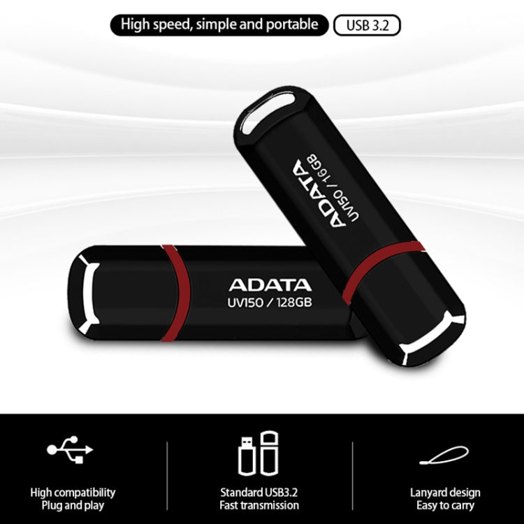 ADATA UV150 High Speed USB3.1 Business USB Flash Drive, Capacity: 32GB(Black) - free shipping - PMC TechLife - Order now!