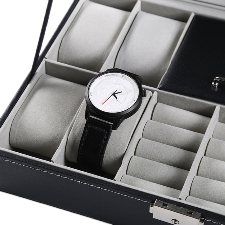 8-Bit Watch Display Storage Box Necklace Ring Jewelry Box With Mirror(Black) - free shipping - PMc TechLife - Order now!
