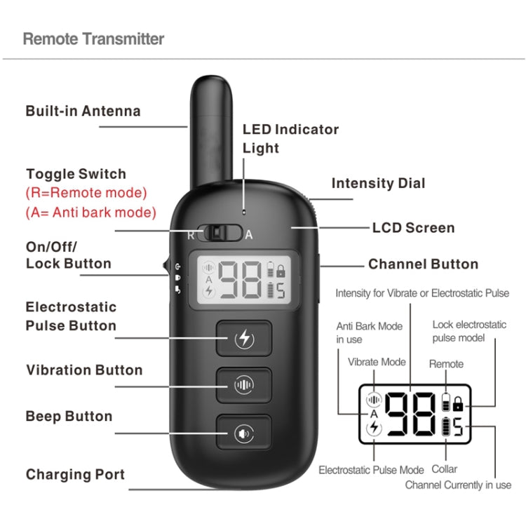 Remote Control Trainer Dog Collar Automatic Bark Stop Device, Specification: 1 Drag 3 - Training Aids by PMC Jewellery | Online Shopping South Africa | PMC Jewellery | Buy Now Pay Later Mobicred