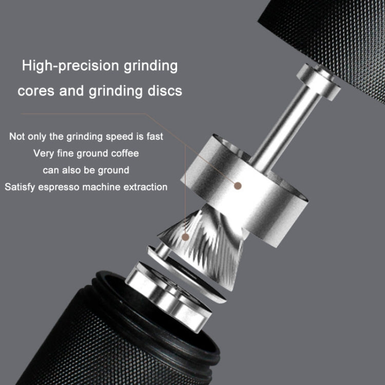 CNC Stainless Steel Hand Crank Coffee Bean Grinder, Specification: Pentagon Silver - free shipping - PMC TechLife - Order now!