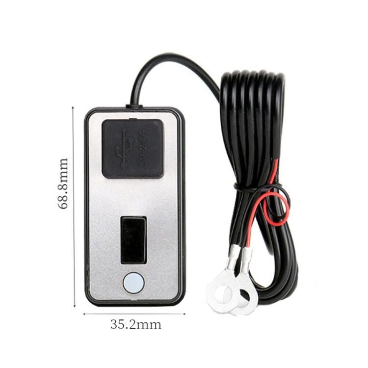 Digital Display Dual USB Universal Waterproof Motorcycle Mobile Phone Charger(2.4A 12-24V) - Battery Charger by PMC TechLife | Online Shopping South Africa | PMC TechLife | Buy Now Pay Later Mobicred