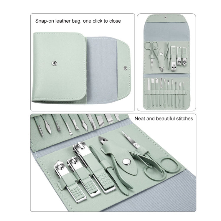 Nail Art Tool Set Nail Clippers Dead Skin Scissors Manicure Tool, Specification: 16 In 1 Green - Nail Clipper by PMC TechLife | Online Shopping South Africa | PMC TechLife
