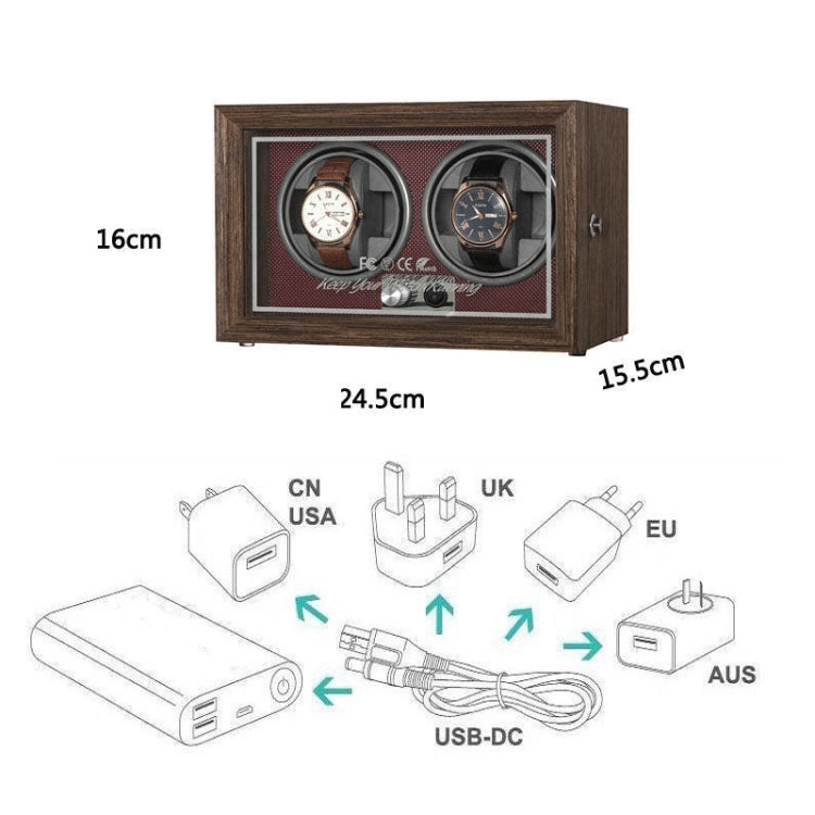 USB Automatic Mechanical Watch Shaker Watch Rotates Places Storage Box, Color: 2 Watches Red - free shipping - PMC TechLife - Order now!