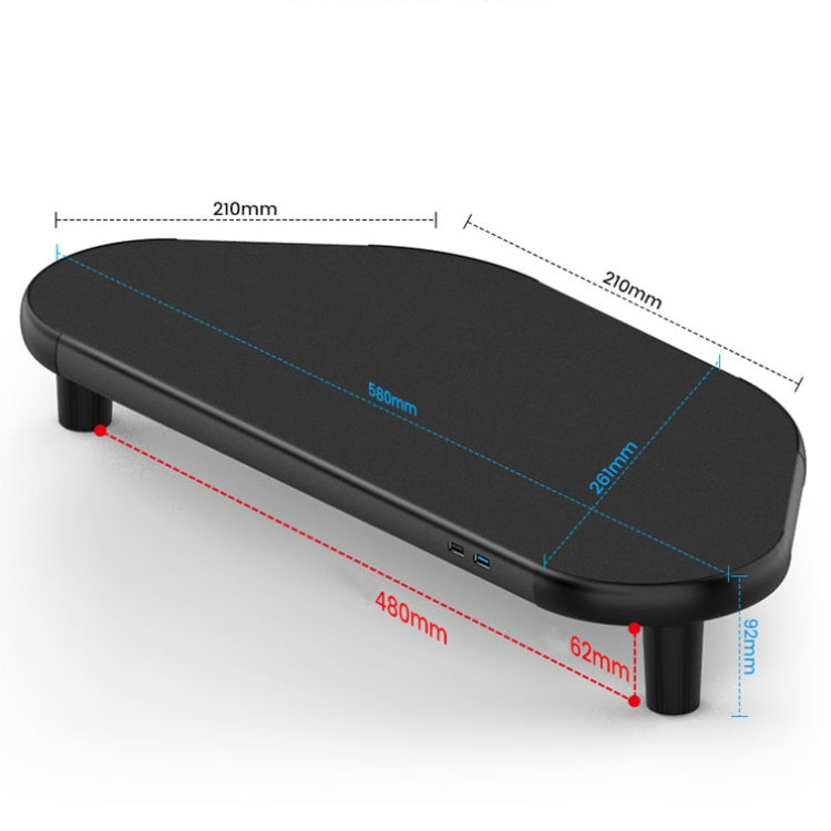Vaydeer ZGP011 Metal Corner Computer Monitor Raised Rack(USB3.0+3 x USB2.0) - free shipping - PMC Jewellery - Order now!
