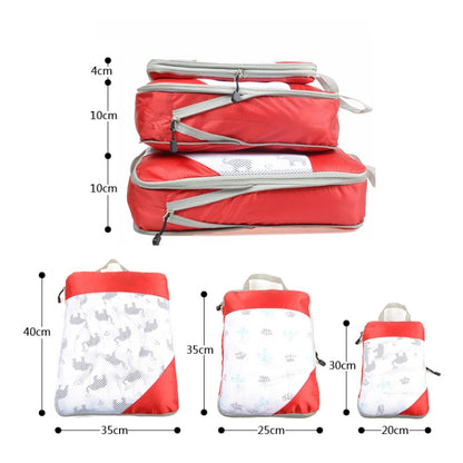 3 PCS/Set Travel Waterproof Compression Clothes Storage Bag(Red With Net) - Storage Bags by PMC Jewellery | Online Shopping South Africa | PMC Jewellery