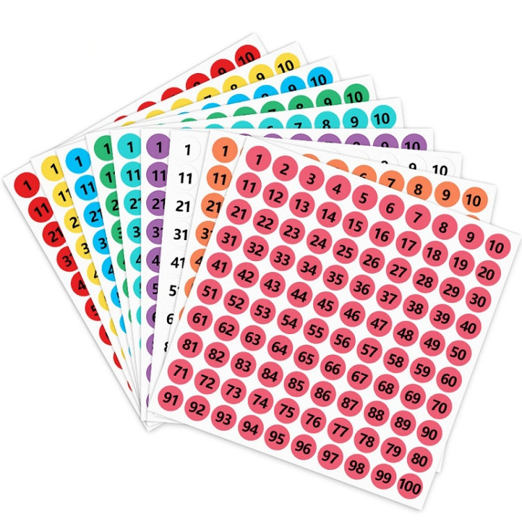 100 Stickers/Sheet Clothes Footwear Size Number Label Sticker, Random Color Delivery, Diameter: 10mm - Printer Paper & Stickers by PMC Jewellery | Online Shopping South Africa | PMC Jewellery